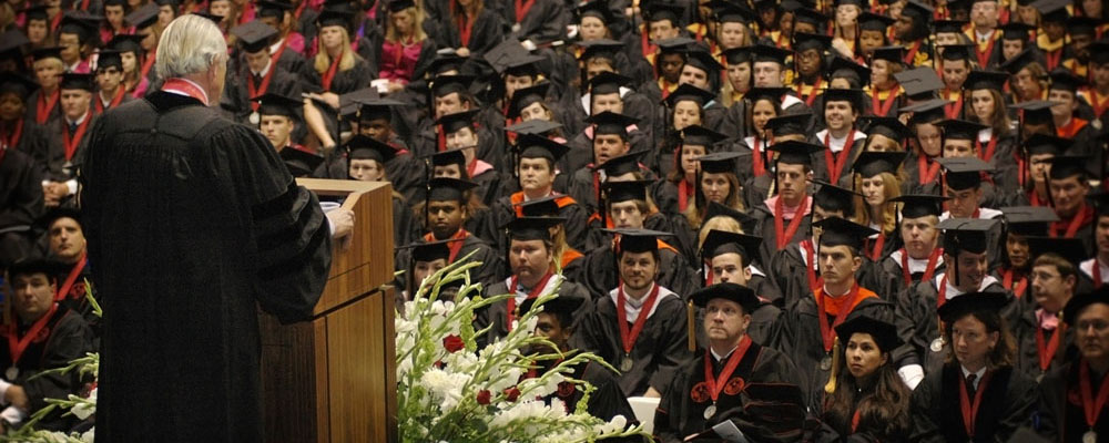 graduates during ceremony