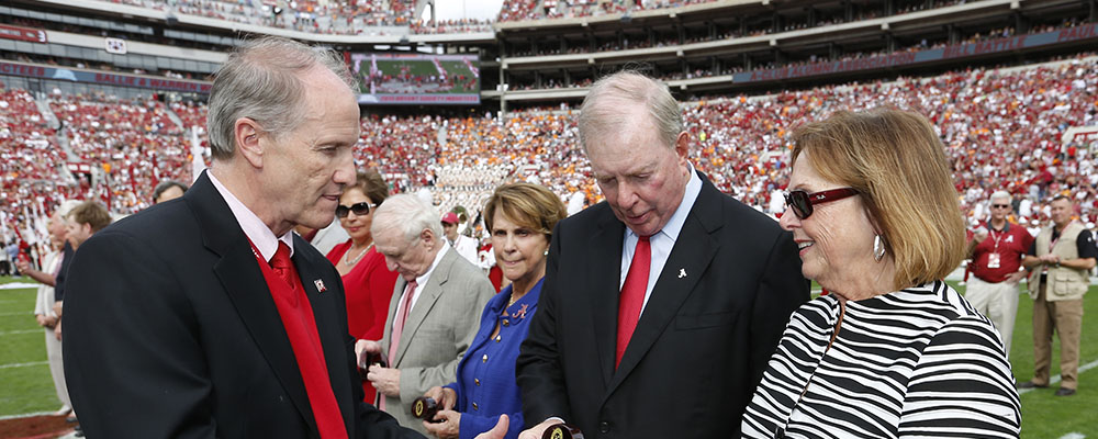 Bryant Society presentation at a football game