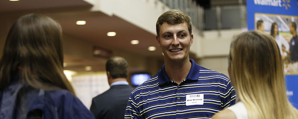 Mike Oczypok at a career fair