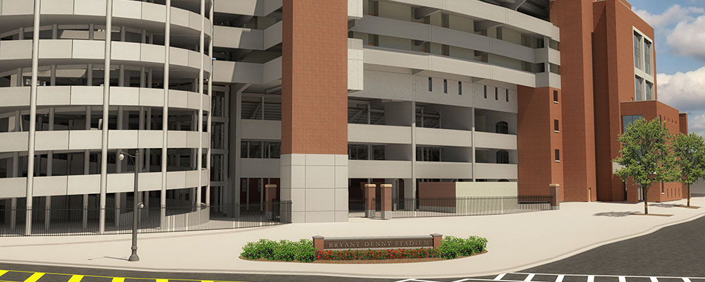 Rendering of the southeast corner of Bryant-Denny Stadium