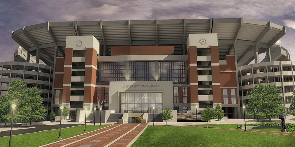 Rendering of the north side of Bryant-Denny Stadium