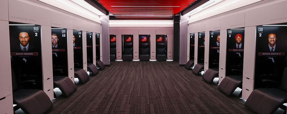 Locker Room in the Mal M. Moore Athletic Facility