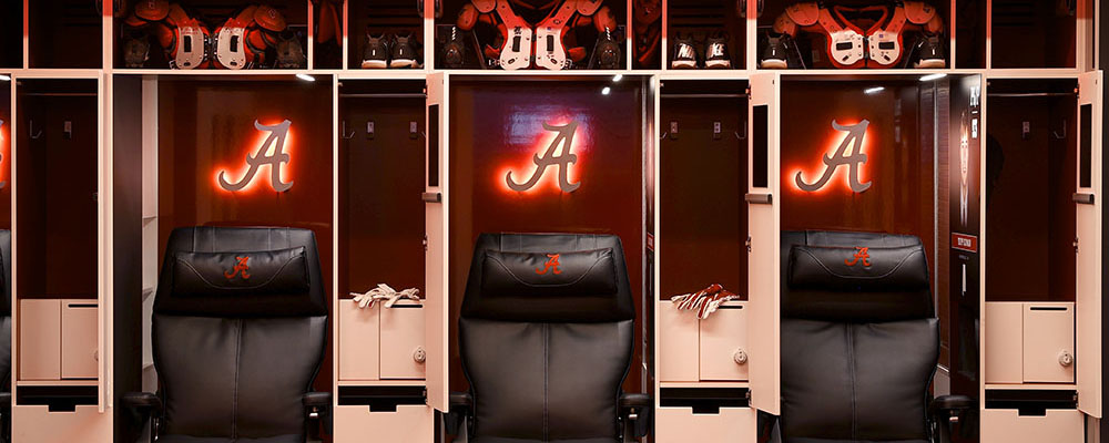 Locker Room in the Mal M. Moore Athletic Facility
