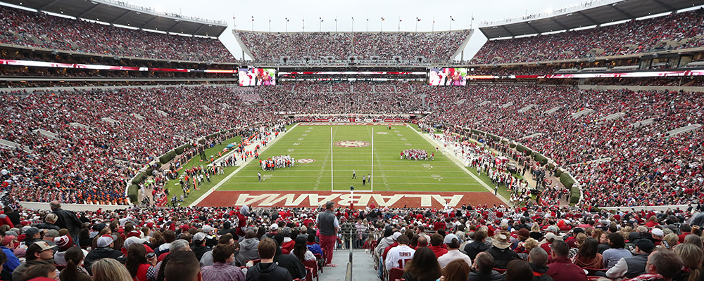 View of field in Bryant-Denny Stadium