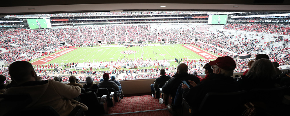 View from Ivory Club seating overlooking the field