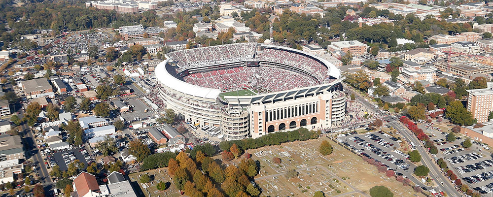 Aerial view of Bryant-Denny Stadium