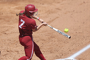 Bailey Dowling hitting the ball